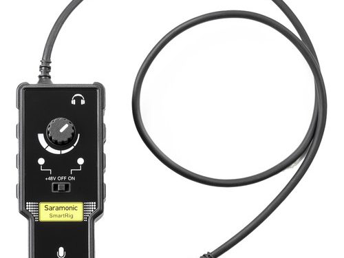 Saramonic SmartRig II Adaptador de micrófono y guitarra con entrada XLR o TS 1/4 "con preamplificador de alimentación fantasma para teléfonos inteligentes