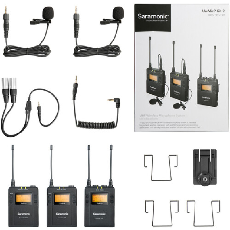 Saramonic UwMic9 Kit2- Sistema de micrófono Omni Lavalier