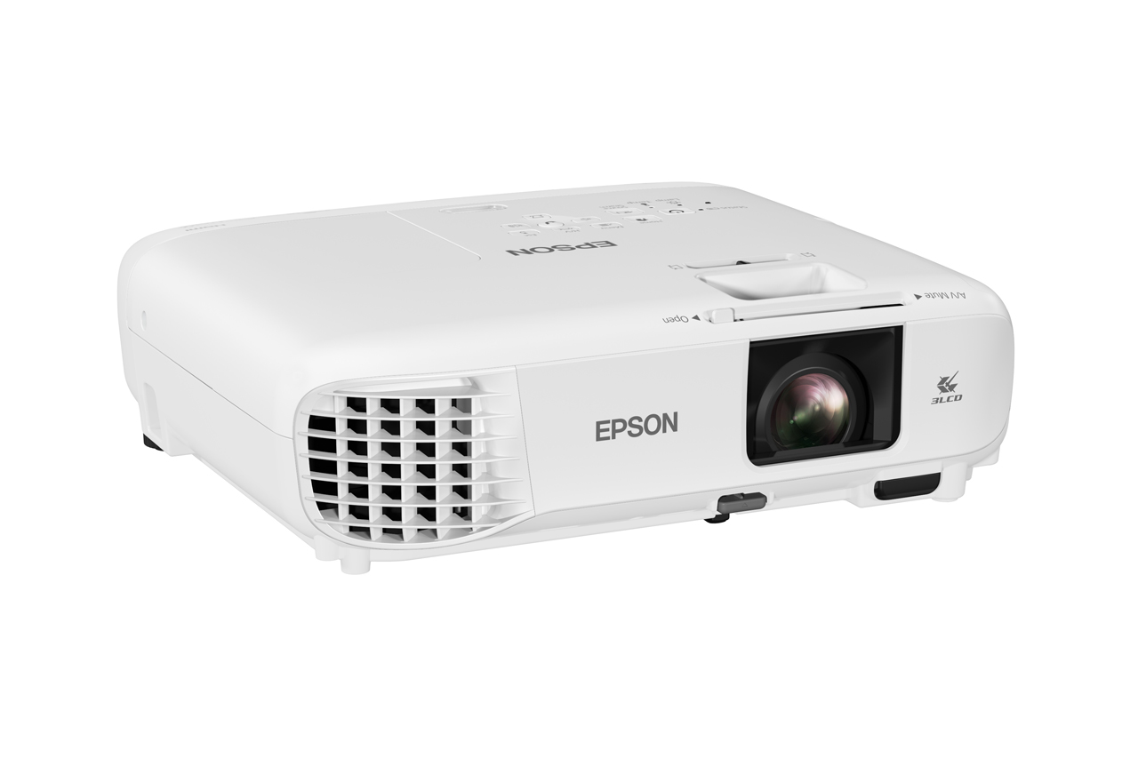 Proyector Epson Powerlite W49, WXGA 3,800 lúmenes blanco y negro HDMI con RJ-45 - Image 2