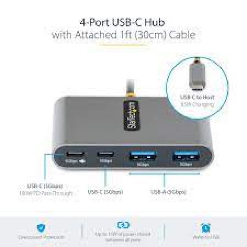 HUB USB-C 4 PUERTOS 5GBPS PD 100W USB TIPO C STARTECH - Image 2